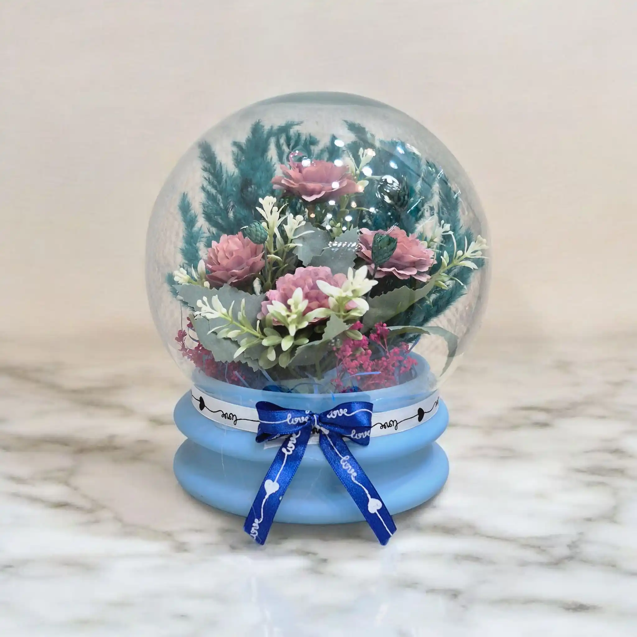 باکس گرد شیشه ای گل GB-010
