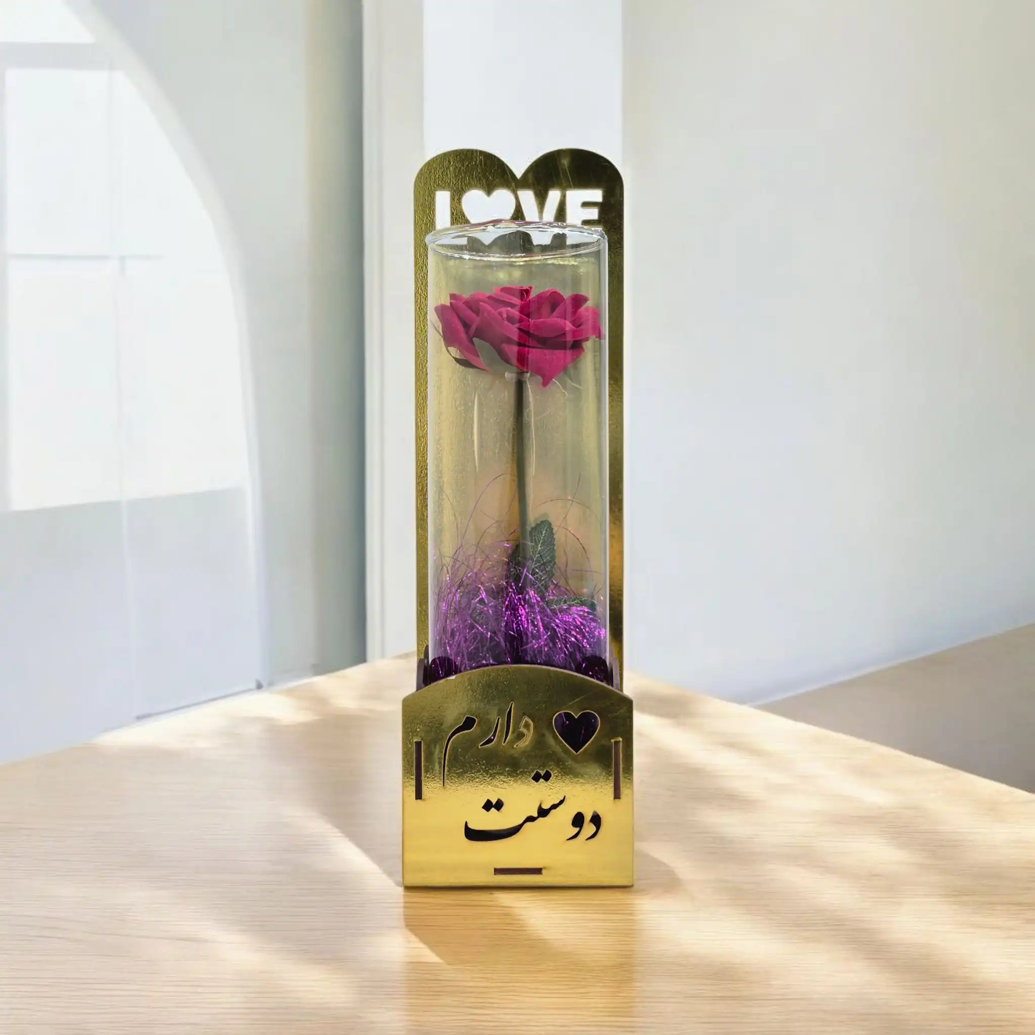 باکس گل هدیه طلایی