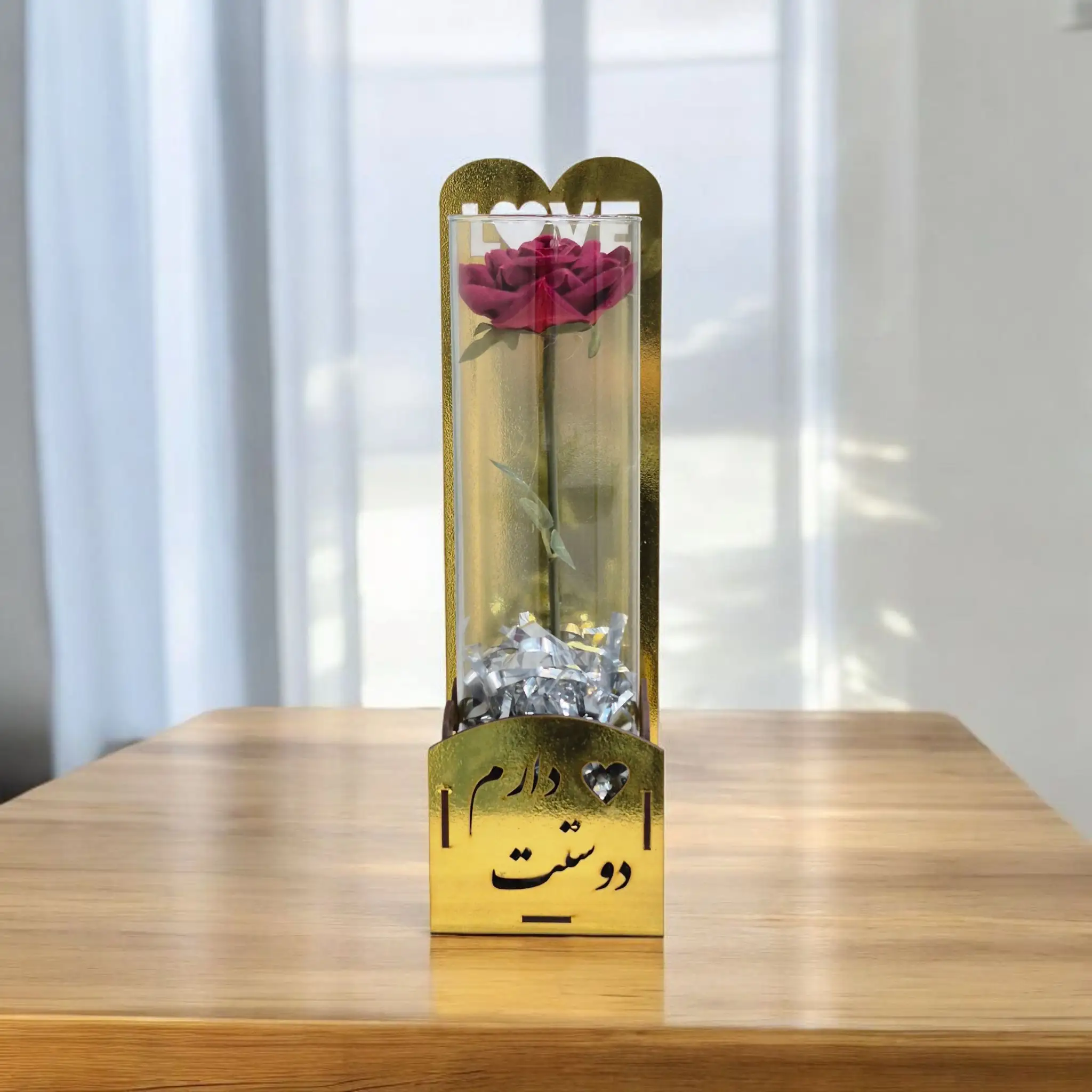 باکس گل هدیه طلایی